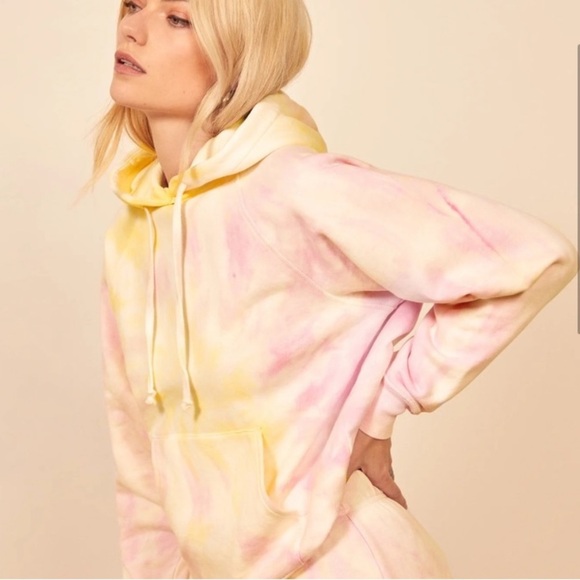 Reformation Tops - Reformation Creamsickle Tie Dye Print  Hoodie Pullover Sweater Size S